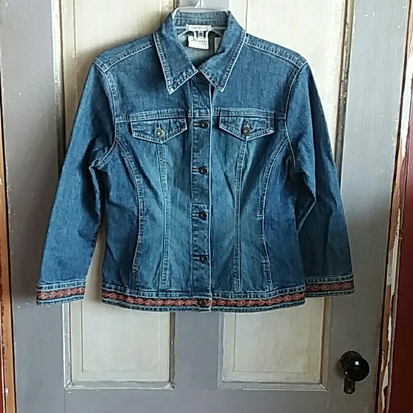 Axcess Jackets & Blazers - Axcess Stretch denim jacket embroidered